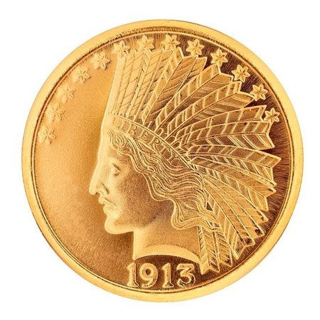 UPM GLOBAL UPM Global 3542 Tribute to Americas Most Beautiful Coins - Dollar 10 Indian Head Gold Piece 1907-1933 Replica Coin 3542